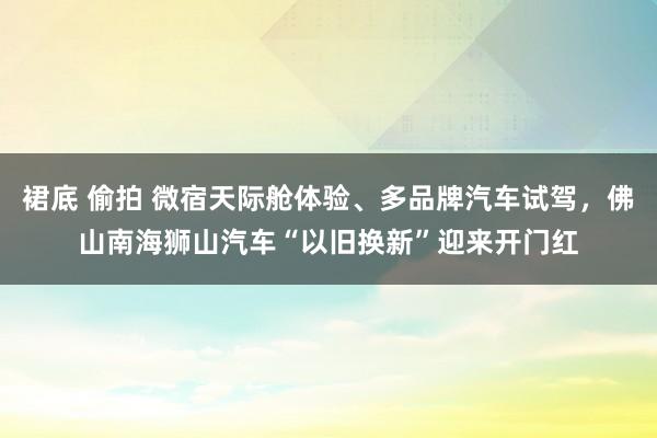 裙底 偷拍 微宿天际舱体验、多品牌汽车试驾，佛山南海狮山汽车“以旧换新”迎来开门红