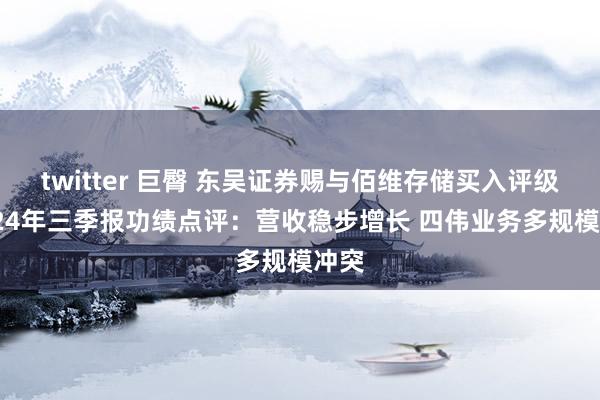 twitter 巨臀 东吴证券赐与佰维存储买入评级 2024年三季报功绩点评：营收稳步增长 四伟业务多规模冲突