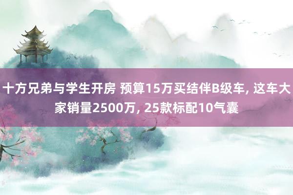 十方兄弟与学生开房 预算15万买结伴B级车， 这车大家销量2500万， 25款标配10气囊